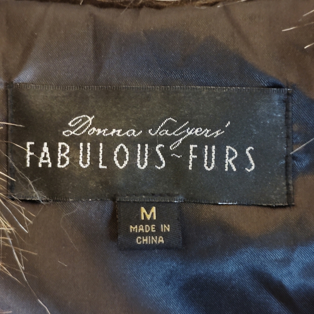 Fabulous Furs Faux Fur Vest in Black and Tan - Picture 3 of 4
